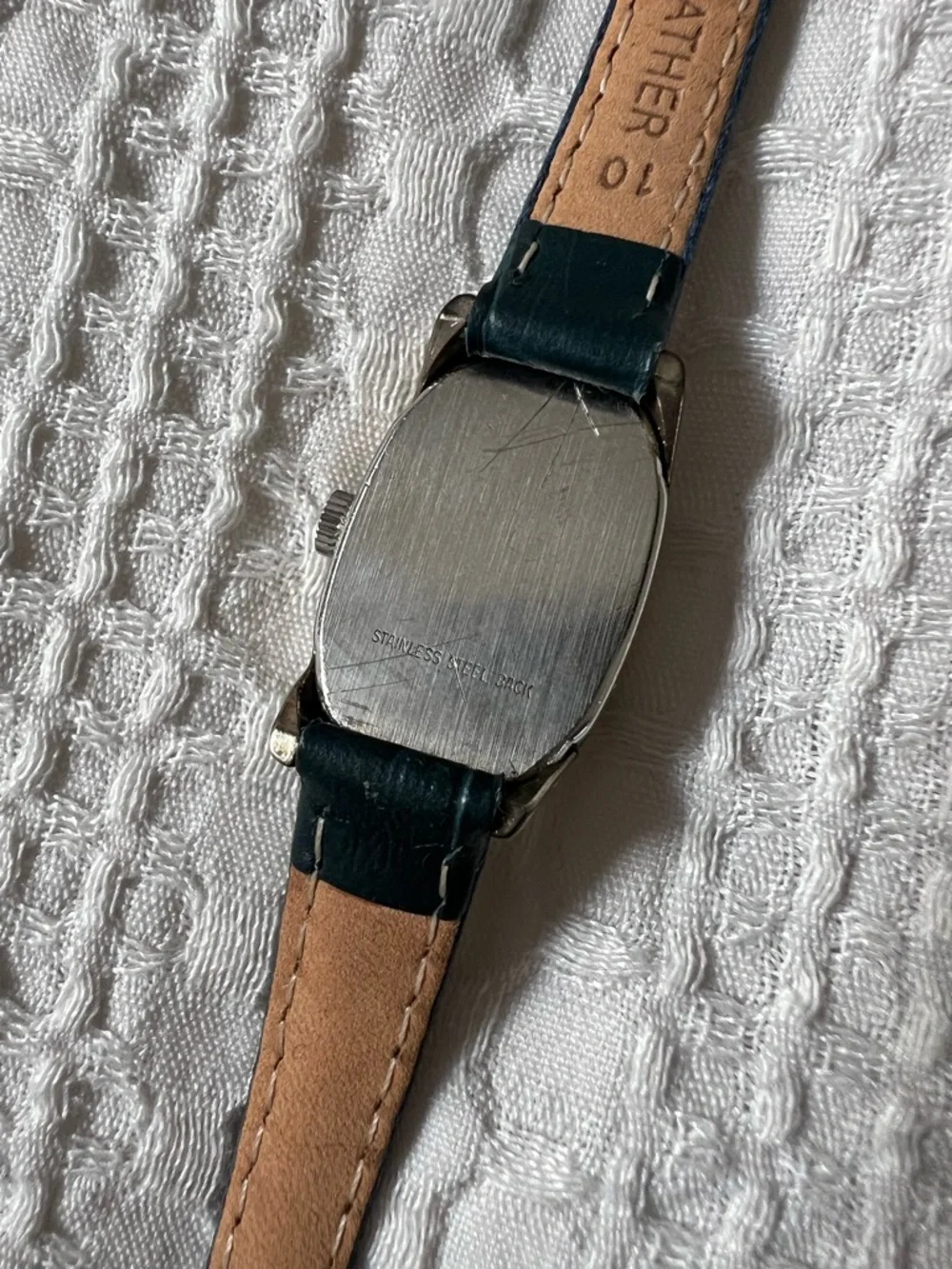 Vintage Omega De Ville Blue Dial Leather Strap Watch